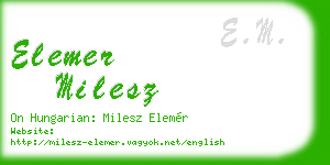 elemer milesz business card